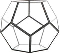 Aramox Glass Flowerpot Geometric Plant Planter 18 X 18 X 15 Cm Glass and Tin Container for Succulents Moss Cacti Ferns Indoor Desktop Shelf Windowsill Home Office Decor by Aramox