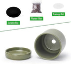 D'vine Dev 4-Pack Ceramic Pots with Saucers, Olive, 3.5 in, 94-X-A-0 - Image 4