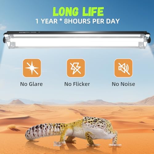 GlowUp 24W 10.0 T5 UVB Reptile Light Fixture Combo Kit 22inch Reptile Lamp Terrarium Hood 10.0 UVB Light for Bearded Dragon Reptiles Tropical Desert-Dwelling Lizards and Tortoises - Image 5