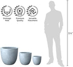 Kante Round Concrete Planter, Large Outdoor Indoor Garden Pots with Drainage Hole, 14-Inch Diameter Flower Pots for Patio, Garden and Home, Slate Gray - Image 7