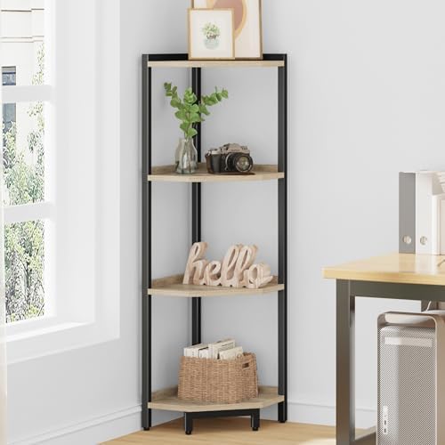 Hzuaneri Corner Shelf Stand 4-Tier Corner Bookshelf Storage Standing Shelf by Hzuaneri