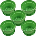 Flower Pots with Saucers, 9 inch, Lime Green, Pack of 5 by AustinPlanter