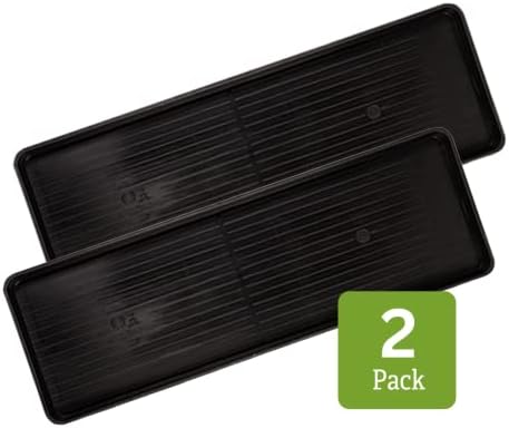 Gardeners Supply Company Large Boot Tray 2 Pack | Multi-Purpose All Weather Waterproof Indoor and Outdoor Shoes Mat Made with 100% Recycled Plastic | 46.5" L x 15.5" W and 2" Deep - Black - Image 4