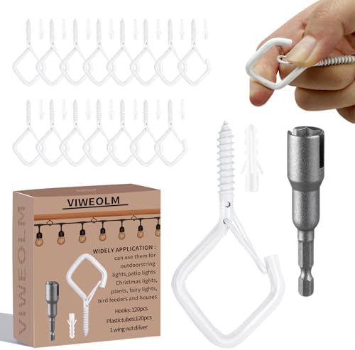 120 Pcs Ceiling Hooks for Hanging Plants, Screw in Hooks White by Unknown