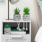 MAKHOT 4 Pcs Creative Artificial Succulent Plants with Cement Pot, Fake Small Plant for Desk Faux Succulents for Bathroom Decor, Mini Plants Succulent Cute Hanging Leg Potted for Office Shelf Decor - Image 4