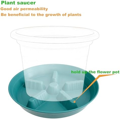4 Pack Plant Saucer 14 inch, Plastic Plant Saucers for Indoors, Raised Middle Plant Trays for Pots, Water Tray for Plants, Plant Stand Water Catcher Tray, Pot Saucers for Plants - Image 3