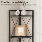 5 Tier Corner Shelf Stand, 64" H Tall Corner Bookshelf, Black - Image 5