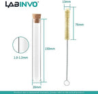 50 PCS of 34ml Glass Test Tubes with Cork Stoppers and Brush, Round Bottom, Thickness 1.0-1.2, 20x150mm, for Plants, Bath Salts, Party Decoration, Scientific Experiments, IN-TTS01 - Image 3