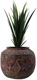 Leaf Large Planters Plant Pots, Fibreglass, 27cm Aztec Diamond - Image 3