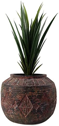 Leaf Large Planters Plant Pots, Fibreglass, 27cm Aztec Diamond - Image 3