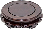 Oriental Furniture Wooden Display Stand Base Lotus Pedestal Vase Base Table Lamp Teapot Base Black Catalpa Furniture Stable Home Decoration Size1 (7.17x1.78in) by EIGXIANHAI