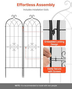 VEVOR 6 Packs Metal Garden Trellis for Climbing Plants Outdoor 71x20in, Rustproof Plant Tall Trellis for Rose Vine Flowers and Vegetables - Image 4