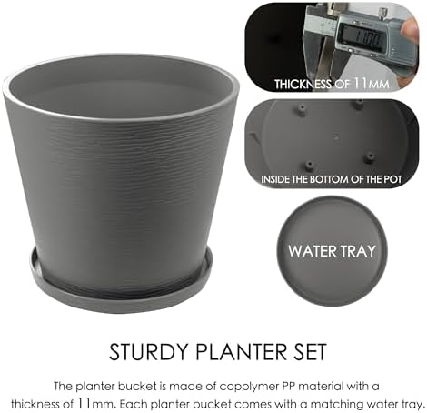 Kozyard 4Packs Round Planter Indoor Outdoor Plant Pots - Image 3