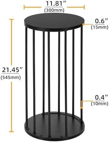 Plant Stand Indoor,small plant stool,Flower Pot Corner stand holder,Mid Century Heavy Duty Metal Tall Home Decor,Modern Round End Table,Small Rustic Display Stand for Living Room,Bedroom(Black,21In) - Image 4