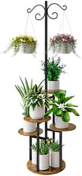 INGIORDAR Plant Stand Indoor Outdoor Corner 5 Tier Flower Shelf Black by INGIORDAR