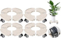 ToLanbbt 4 Pack Plant Caddy Stands with 360° Wheels Adjustable 15-22 in Rolling Stands Heavy Duty Large Plant Carts Dolly with Casters 440lbs Capacity for Large Planter, Garden Pot, Flower Pot, Beige by ToLanbbt