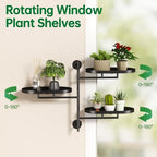 Window Plant Shelf, Wall Mounted Rotating Plant Holder Indoor - Image 3