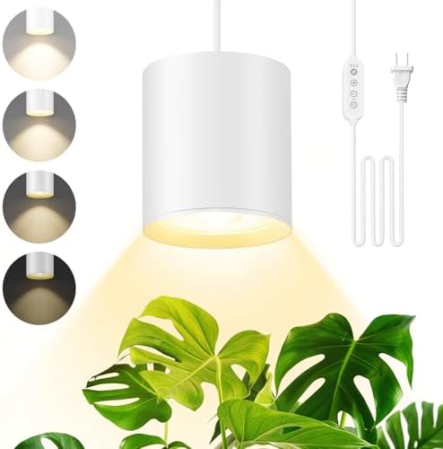 Hanging Grow Lights for Indoor Plants with Timer, 24W 3600K Full Spectrum by Airseafar