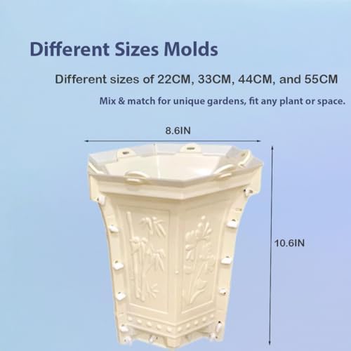 Hexagonal Cement Flower Pot Molds, Concrete Planter Moulds for DIY Garden Lover (22CM) - Image 2