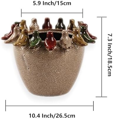 10.4 Inch Plant Pot, Ceramic Planter with Drainage Hole and Silicone Plug - Image 5