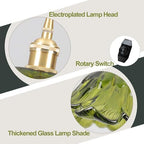Plug in Pendant Light Fixtures,Hanging Light Fixture Corded On/Off Switch,11 inch E26 Green Glass Lampshade Pendant Lighting for Kitchen Island, Bedroom, Dining Room - Image 4