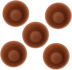 5pcs Red Baked Clay Succulent Pots with Saucers, Indoor Decorative Terracotta Planting Containers, 8x8cm Breathable Flower Planters Set for Home Gardening by HIAKDOFT