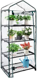 4 Tier mini Indoor Greenhouse Upgraded with Shelf Clips,27"x19"x62" Greenhouse for Indoors&greenhouses for Outdoors with PVC Cover and Roll-Up Zipper Door by GreenGiggle
