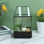 HighFree Glass Terrarium with Metal Tray, Glass Greenhouse Terrarium Kit - Image 6
