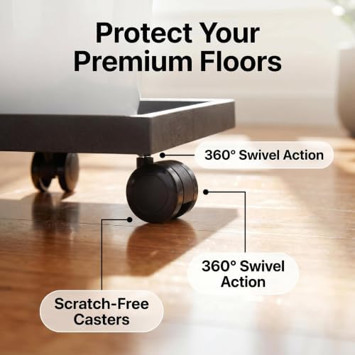 15.3 Inch Square Rolling Plant Caddy Saucer with Wheels, Heavy Duty Wheeled Planter Stand for Potted Plant, Coaster Roller Base Tray with Casters, Flower Pot Dolly Holder for Indoor Outdoor - Image 4
