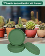 vensovo 8 Inch Green Terracotta Plant Saucers, 4 Pack Large Clay Trays - Image 5