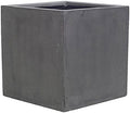 Pottery Pots Elegant Cement Gray Fiberstone Cube Planter Pot - Tree Bush Box Indoor Outdoor 12"x12"x12" by Pottery+Pots