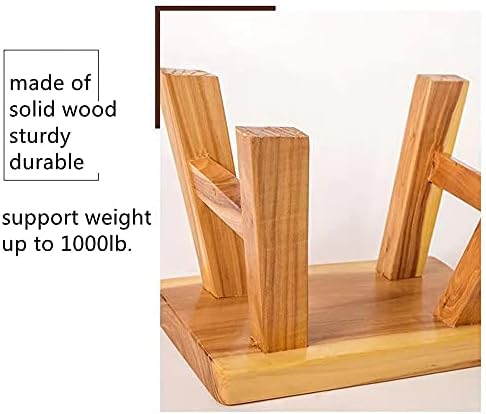 Sturdy Step Stool Footstool Solid Wooden 11 inch for Kids Adults Plant Stand Plant Stand Fishing Stool (Natural), Small - Image 4