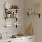 DINZI LVJ Long Wall Shelves, 23.6Inch Wooden Wall Mounted Shelves, Set of 2 - Image 4