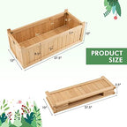 S AFSTAR Outdoor Wooden Planter Box, Folding Raised Garden Bed W/Drainage Hole, Patio Rectangle Plant Container for Flowers Vegetables Fruits Herbs, Collapsible Planting Box for Yard - Image 6