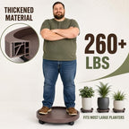 Plant Stand Indoor, Plant Stand Outdoor Plastic Rolling Tray Plant Caddy with Wheels, 12 Inch Outdoor Plant Stand for Planters for Outdoor Plants, Heavy Duty Plant Dolly, 2 Pack, Brown - Image 6