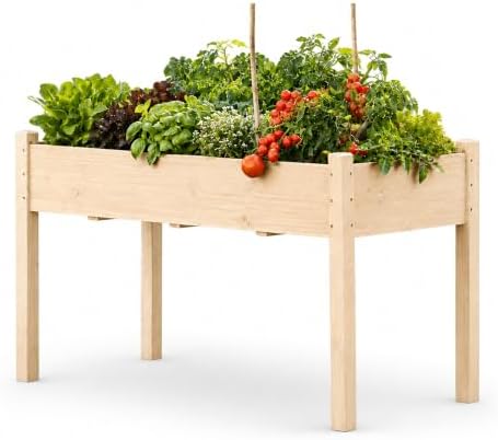 30" H Raised Garden Bed with Legs, Fir Wood Elevated Garden Bed Planter Box by ScienGardenJoysofgardening