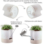Nihow Self Watering Pots for Indoor Plants,8 Inch,White & Nature - Image 3