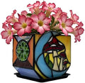 Stained Glass Moon Mushroom Planter, Indoor Decorative Plant Pot with Drainage, Mushroom gifts4.6x3x5.15 Inches by Entlityful