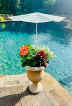 Fixed Plant Shade for Potted Plants 28" x 30" Outdoor Container Sun Shade Cover Premium Fabric Canopy with Fiberglass Frame & Soil Anchor Stripes & Solids Assembly Required by PlantCabana