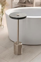 Kate and Laurel Xyler Modern Metal and Glass Top Round Drink Table - Image 4