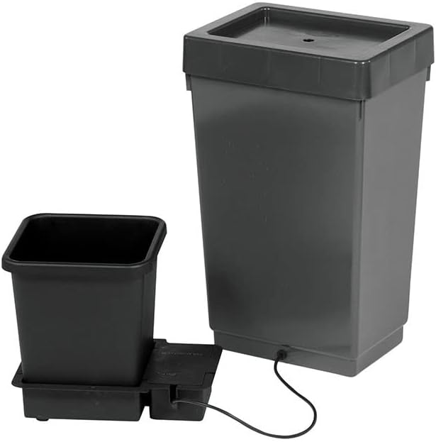 AutoPot 1 Pot System with 3.9 Gallon Plastic Pots and 12.4 Gallon Tank - Self-Watering, Gravity-Fed Hydroponic Systems (1Pot - 3.9 Gallon - 12.4 Gallon Tank) by AutoPot