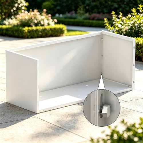 Metal Planter Box with 6 Drainage Hole 36x15x15 Inch, White - Image 5
