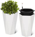 22.4" Tall Planter of 2, Self Watering Pots for Indoor Plants by EcoSummer