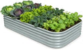 Galvanized Raised Garden Bed 8x4x1.5 ft, 18" Tall Metal Planter Box by Annoell