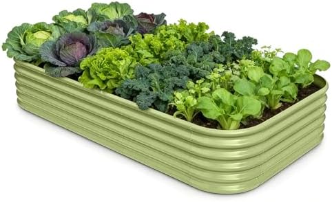 Galvanized Raised Garden Bed 8x4x1.5 ft, 18" Tall Metal Planter Box by Annoell