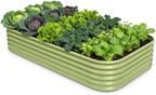 Galvanized Raised Garden Bed 8x4x1.5 ft, 18" Tall Metal Planter Box by Annoell