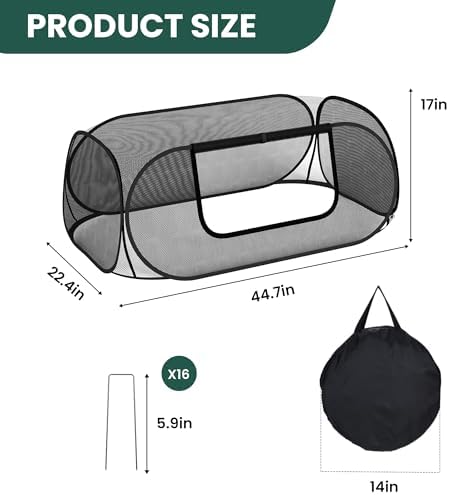 2-Pack Raised Garden Bed Covers, 45" x 22" x 17" Mesh Crop Cage, Pop-Up Plants Cover with 30% Shade Cloth for Seedlings Vegetables Fruits Flowers, Protects Against Birds Animals Pests with 16 Stakes - Image 6