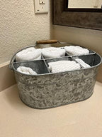 Hosley Galvanized Carry All Kitchen Utensil Caddy Serve Ware 13 Inch Long. Ideal for Floral Arrangements Party Garden Patio. O4 - Image 6