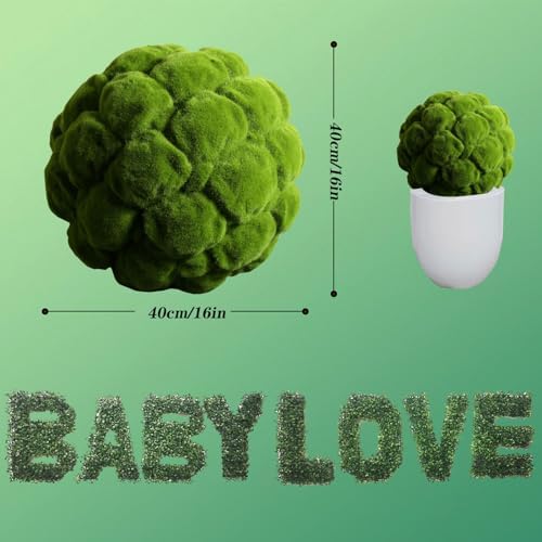 Round Faux Moss Balls Outdoor Dia 16in, Green Grass Plant Ball Spheres, Topiary Ball Artificial Outdoor, Artificial Grass Pendant Ceiling, Garden Spheres Decorative - Image 7