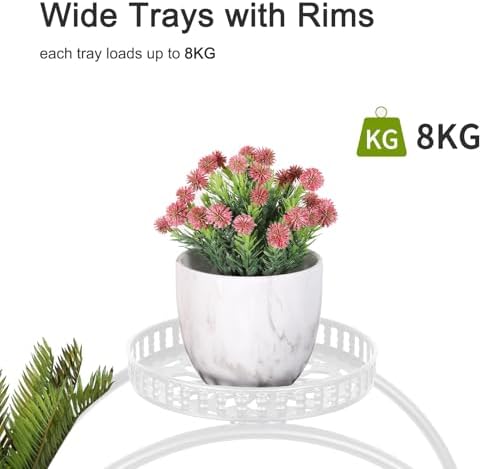 unho Metal Plant Stand 6-Potted: Flower Pot Holder with Wheels - Image 7